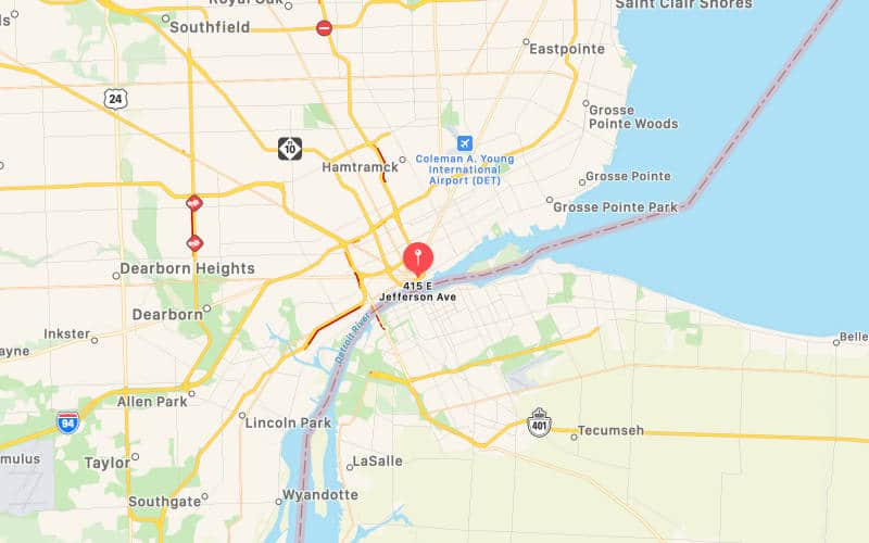 Blue Cross Detroit Map